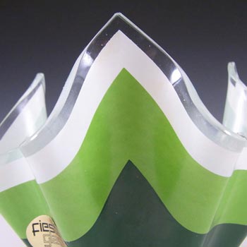 Chance Brothers Green Glass "Duet" Handkerchief Vase
