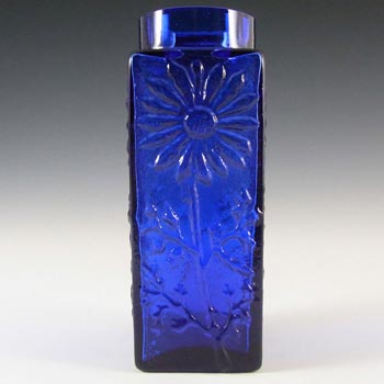 Dartington #FT228 Frank Thrower 6.5\" Blue Glass \'Marguerite\' Vase