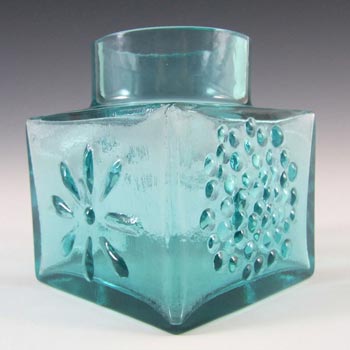 Dartington #FT2 Frank Thrower Kingfisher Blue Glass Vase