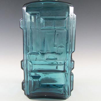 Empoli Italian Blue Glass Geometric Decanter/Bottle