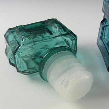 Empoli Italian Blue Glass Geometric Decanter/Bottle