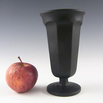 Davidson Art Deco 1930's Jet Black Glass Vase #1