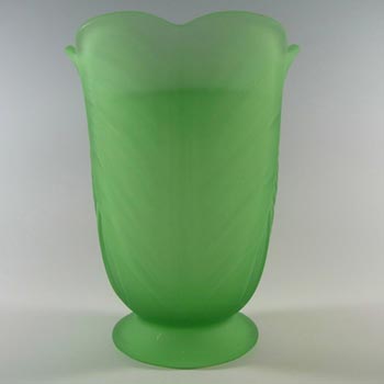 Bagley #3025 Art Deco Uranium Green Glass 'Tulip' Vase