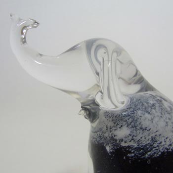 Ekenas Swedish Glass Elephant Paperweight - Signed