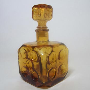 Empoli Italian Amber Glass 'Dice' Decorative Bottle