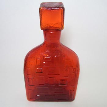Empoli Italian Red Textured Glass Decanter/Bottle