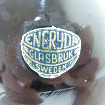 Eneryda Swedish Purple/Black Glass Candlesticks - Labelled