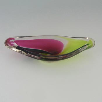 Flygsfors Signed 'Flamingo' Glass Bowl by Paul Kedelv