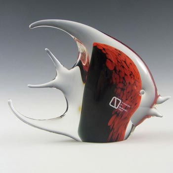 V. Nason & Co Murano Red & Black Glass Fish - Labelled