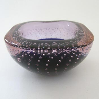 Galliano Ferro Murano Bullicante Blue & Lilac Neodymium Glass Bowl