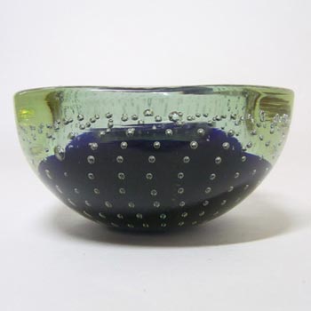 Galliano Ferro Murano Bullicante Blue & Lilac Neodymium Glass Bowl