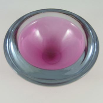 Murano Geode Pink & Blue Sommerso Glass Circle Bowl