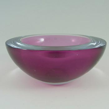 Murano Geode Pink & Blue Sommerso Glass Circle Bowl