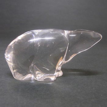 Hadeland Glass Polar Bear Paperweight - Marked