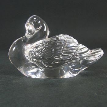 Hadeland Scandinavian Glass Swan Paperweight - Marked