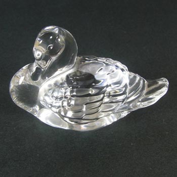 Hadeland Scandinavian Glass Swan Paperweight - Marked