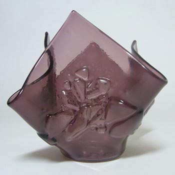 Stunning Amethyst Textured Glass Handkerchief Vase