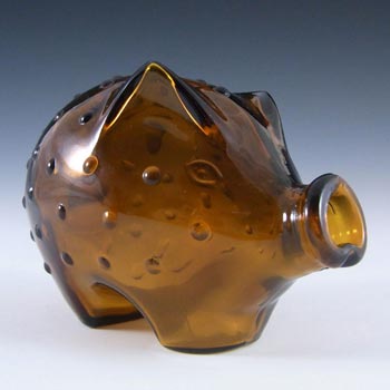 Holmegaard Piggy Bank / Money Box in Amber Glass by Jacob E Bang