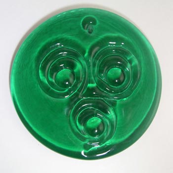 Holmegaard Green Glass 'Three Circles' Suncatcher