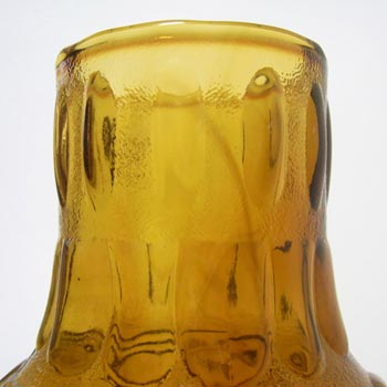 Empoli 1970's Italian Amber Textured Glass Vase