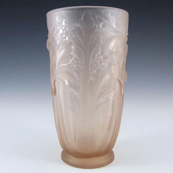 Jobling #11800 1930\'s Pink Art Deco Glass Celery Vase
