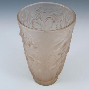 Jobling #11800 1930's Pink Art Deco Glass Celery Vase