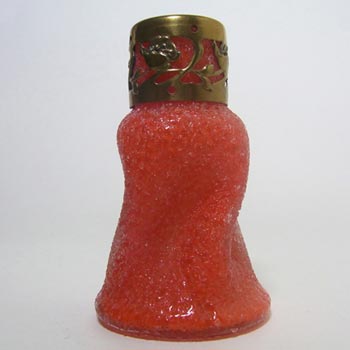 Kralik Art Nouveau Red Frit Glass 'Overshot'' Vase