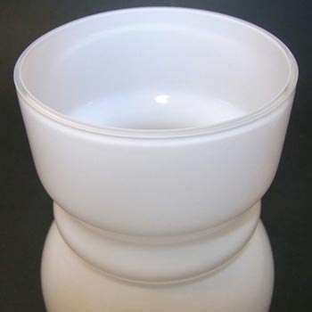 Lindshammar 1970's Swedish White Hooped Glass Vase
