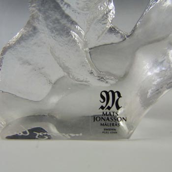 Mats Jonasson #88131 Glass Bear Paperweight - Signed