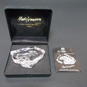 Mats Jonasson #88130 Glass Moose Paperweight - Boxed