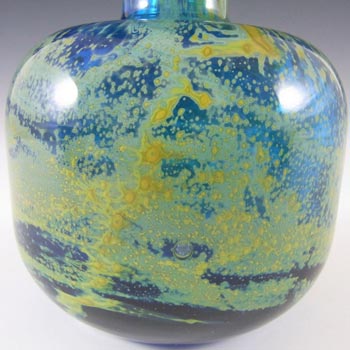 Mdina Maltese Vintage Blue & Yellow Glass Vase - Signed