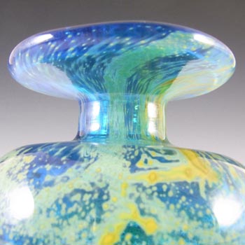Mdina Maltese Vintage Blue & Yellow Glass Vase - Signed