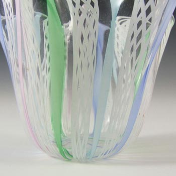 Murano Zanfirico Filigree Glass Handkerchief Vase