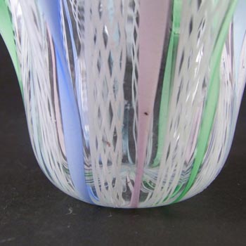 Murano Zanfirico Filigree Glass Handkerchief Vase