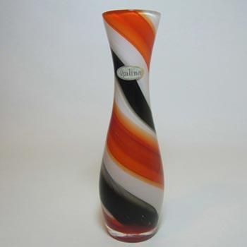 Japanese Orange/Black/White Glass Vase - Labels