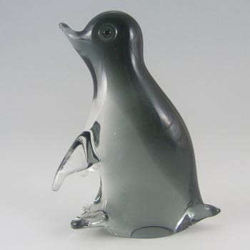 V. Nason & Co Murano Smoky Glass Penguin Paperweight