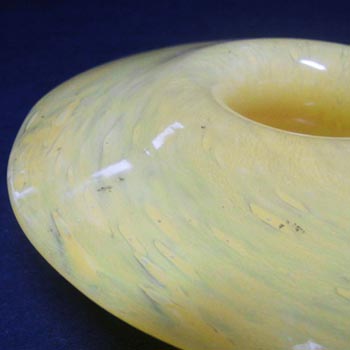 Nazeing Clouded Mottled Yellow Bubble Glass Posy Bowl