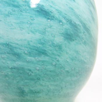 Nazeing Clouded Turquoise Bubble Glass 'Barrel' Vase
