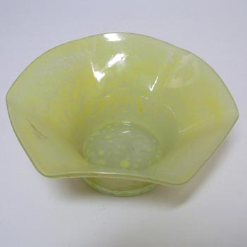 Nazeing? Clouded Mottled Yellow Bubble Glass Bowl