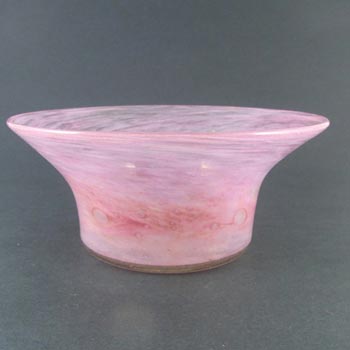 Nazeing Large Clouded Mottled Pink Bubble Glass Bowl 84/1