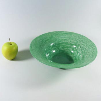Nazeing Large Clouded Mottled Green Bubble Glass Bowl 86/1