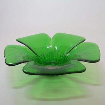 Nazeing British Green Glass 'Wild Rose' Bowl - Labelled