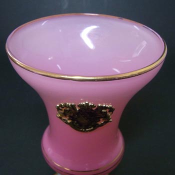 Italian Empoli Pink + Opalescent Glass Vase - Labelled