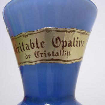 French Blue Glass 'Veritable Opaline de Cristallin' Vase
