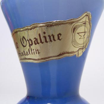 French Blue Glass 'Veritable Opaline de Cristallin' Vase