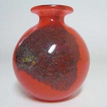 Phoenician Maltese Red + Grey Glass Vase - Signed