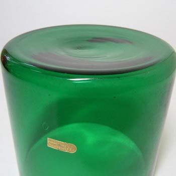 Pukeberg Swedish Green Glass Vase - Labelled