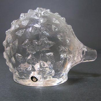 Pukeberg Swedish Glass Hedgehog Paperweight - Labelled