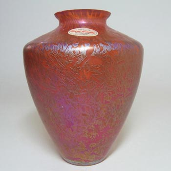Royal Brierley Red Glass 'Studio' Vase - Labelled