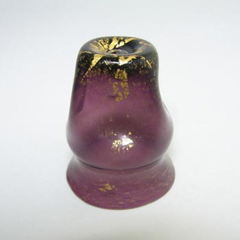 Salviati Murano Purple Glass Gold Leaf Vase